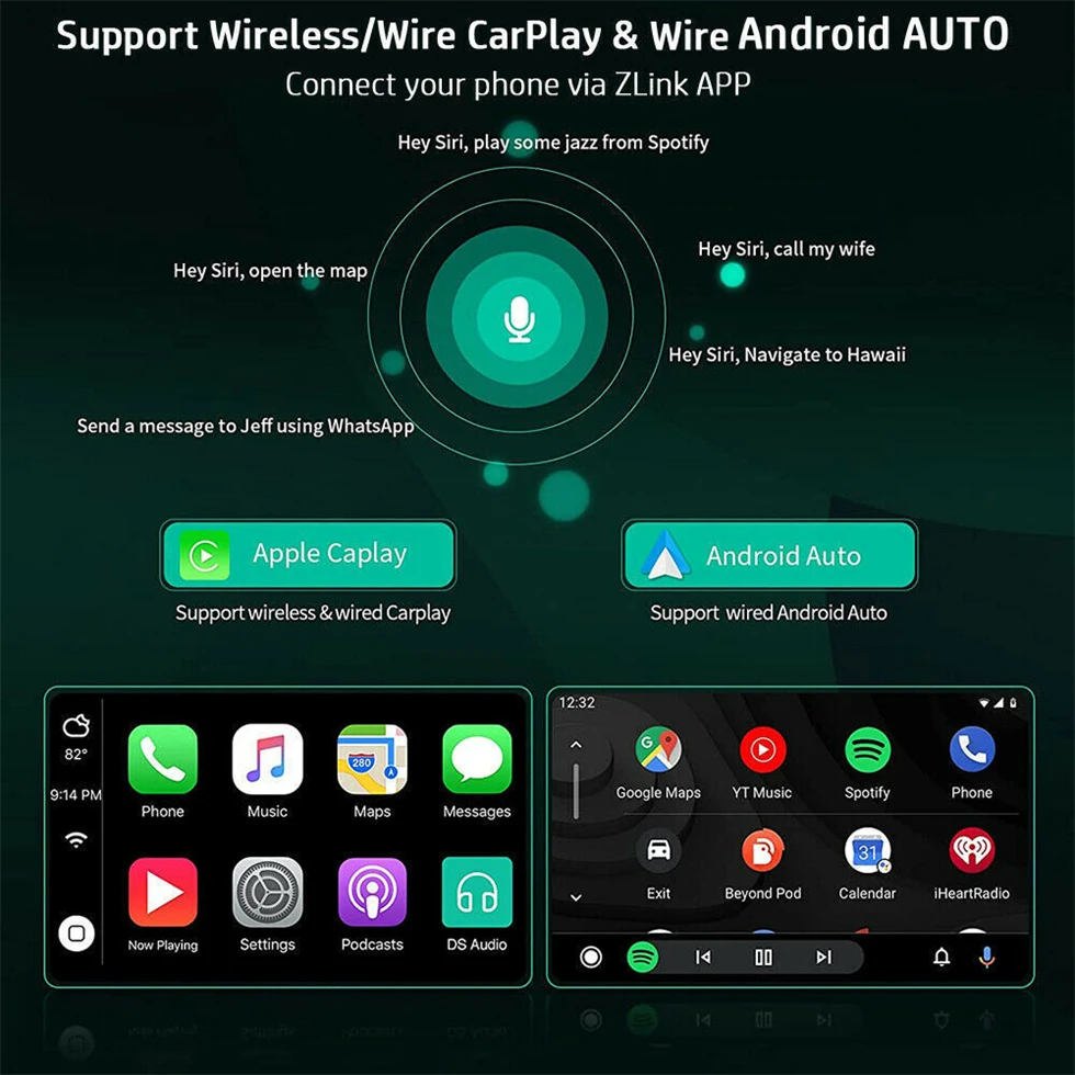 Android 13 10.1 inch Automatic Rotate Car Radio Android Auto Apply Carplay DVD Multimedia Player Car Stereo GPS Universal 2Din