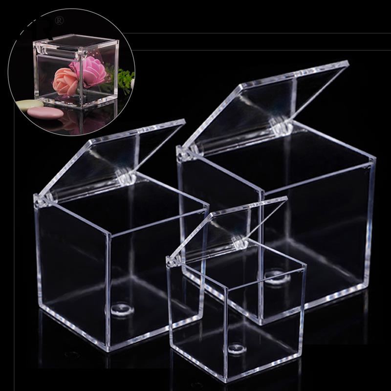 4.5cm-10cm Large Capacity Jewelry Storage Box Clear Acryl Cube Portable Jewelry Storage Earrings Necklace Ring Jewelry Display