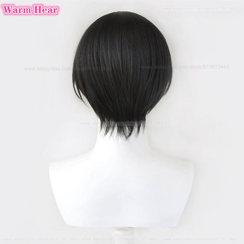 Cosplay 30Cm Oosaki Nana Wig Anime NANA Unisex Short Black ddmysmile Middle Part Wig Hair Heat Resistant Hair Halloween Ddmysmile Party Wis +Wig Cap S