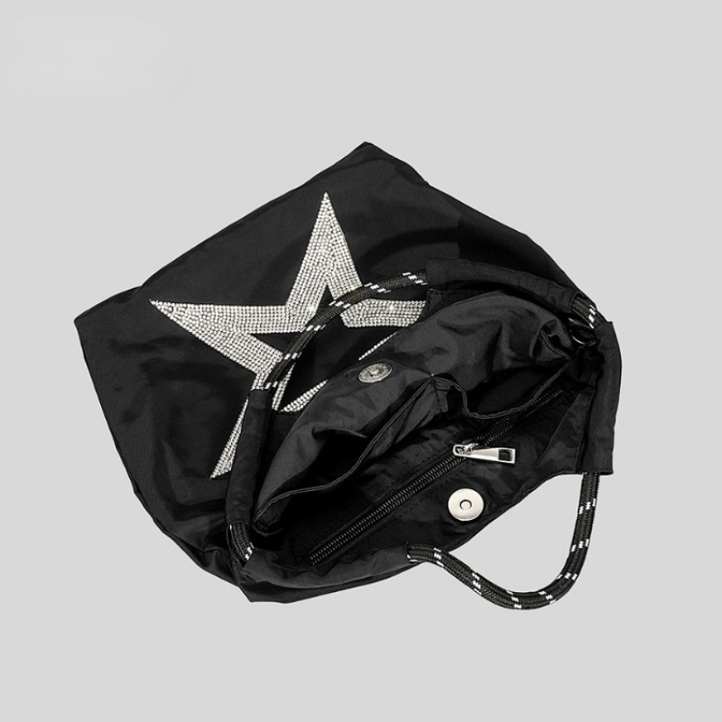 Casual Simple Star Dia Drawstring Shoulder Crossbody Bag Vintage Streetwear Trendy Handbags Women Y2k All Match Tote Bags 638b8