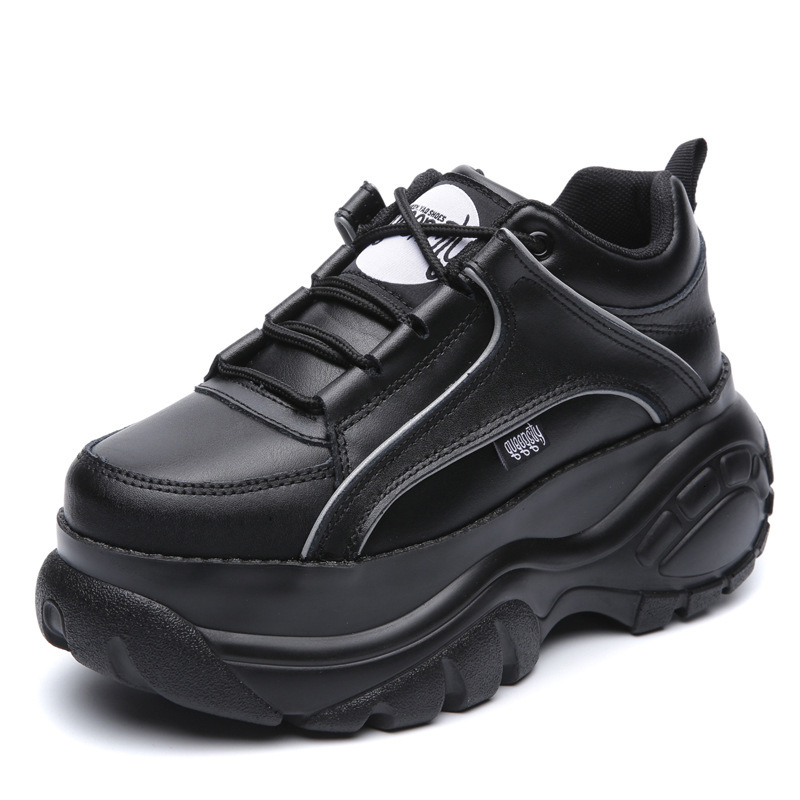 2489 thick soled sports for women, caramel milk tea color, Harajuku father's sponge cake shoes, casual inner height increasing small white shoes