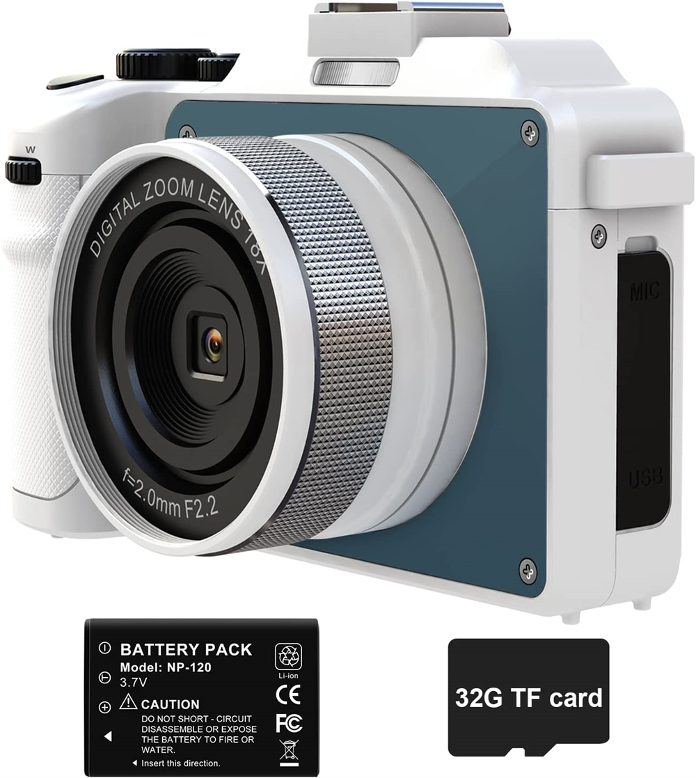 4K 48MP 18X Digital Camera For Tiktok Photography Front Rear Dual Lens Selfie Camcorder Recorder Auto Focus Youtube Webcam