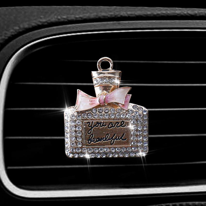 Inlay Water drill bowknot Perfume bottle car Air conditioning outlet perfume car perfume car interior accessories car fragrance