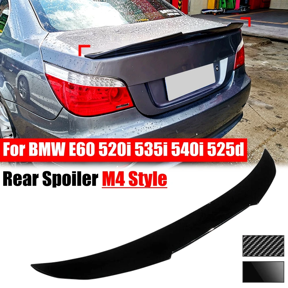 M4 Style For E60 Car Rear Trunk Spoiler Splitter Tail Wing 5 Series 520i 525i 530i 540i 530d 2004-2010