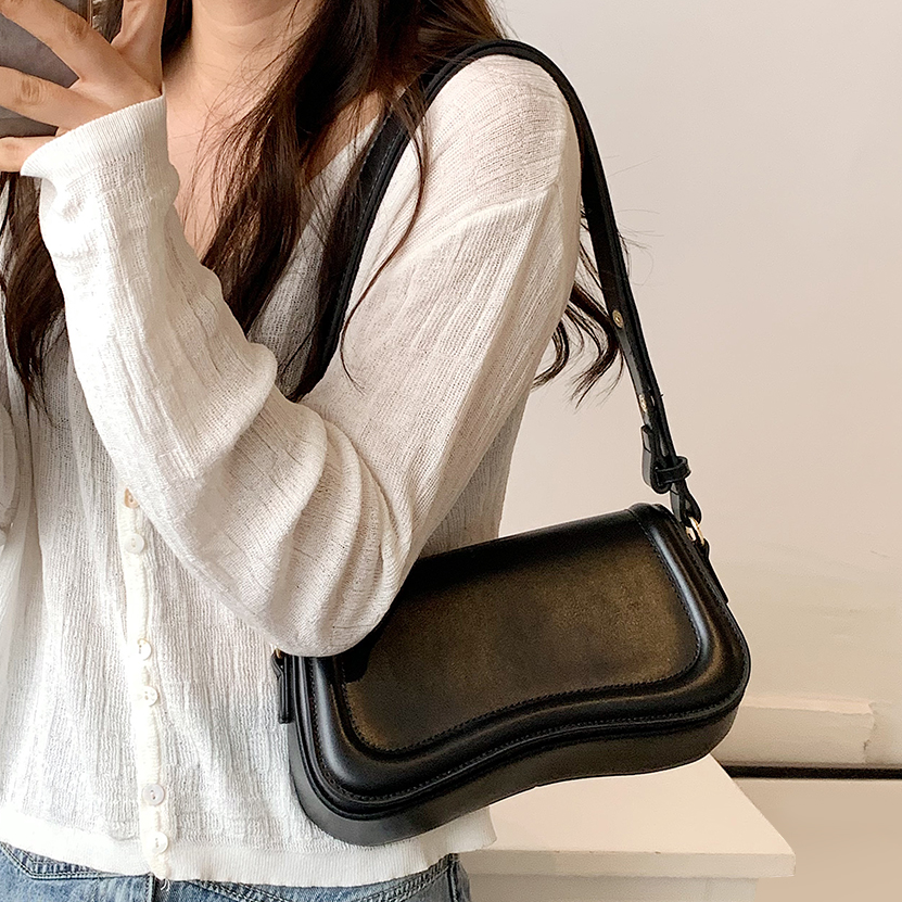 PU Leather Shoulder Women Causal Handbags&Purse Designer Solid Color Small Crossbody Versatile Ladies Armpit Bag