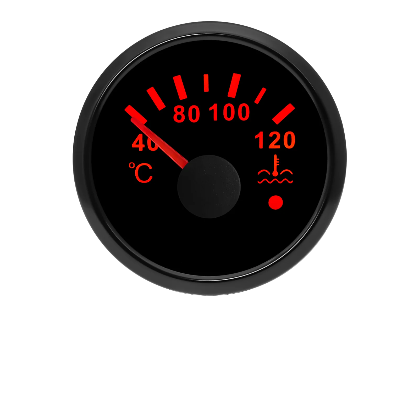 HD Car Temp Red Light for Sensor 1/8NPT Waterproof IP67 52mm Water Temperature Gauge with Alarm Marine Boat 9-30V