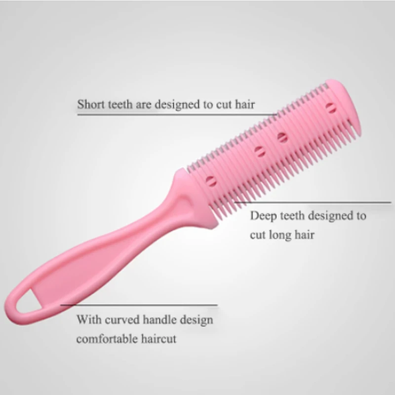 Multicolor Hair Cut Comb Barber Styling Scissor Razor Magic Blade Combs Hairdressing Tool Kit Double-Sided Knife Hair Scissors
