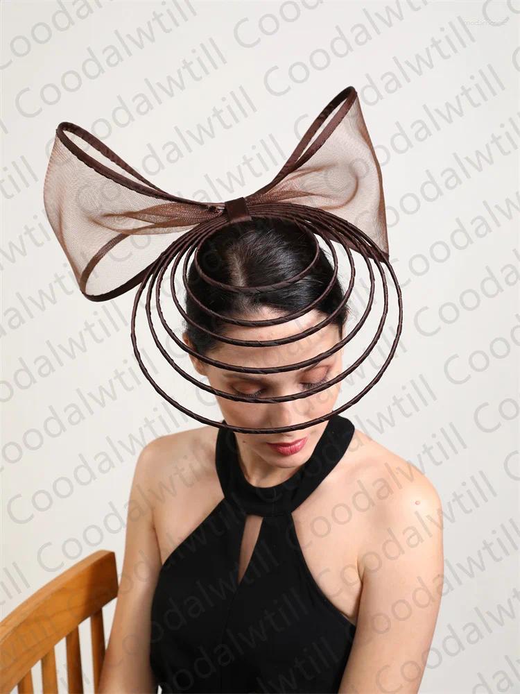 Elegant Fascinator For Women Wedding Hat Heaband Ladies Derby Race Headwear With Bow Hair Accessories Clips