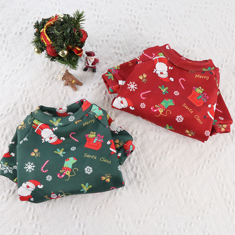 Christmas Dog Clothes Winter Warm Dogs Sweatshirt Cute Printed Puppy Costume Cat Coat Chihuahua Yorkshire French Bulldog
