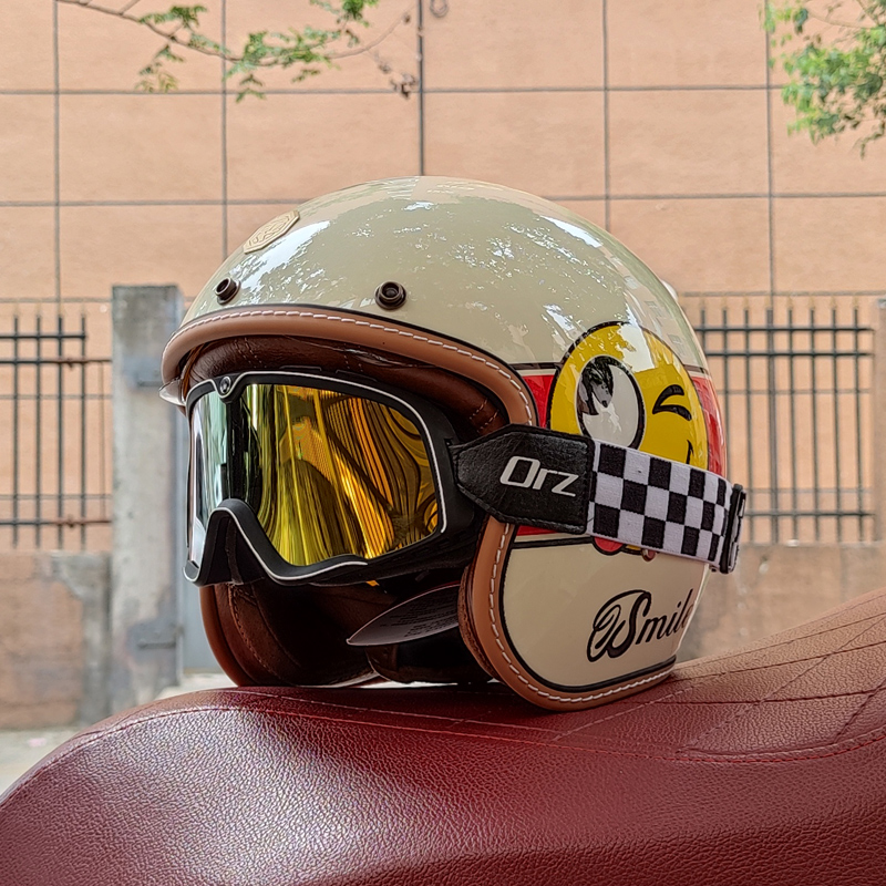 Open Face Half Moto Motorcycle Helmet vintage Motorbike Vespa capacete Chopper Bike BLACK
