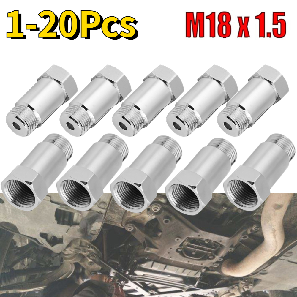1-20Pcs M18x1.5 O2 Oxygen Sensor Extender Spacer Joints Converter Car CEL SES DTC Fix Check Engine Light Eliminator Adapter