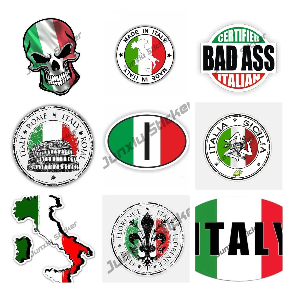 Oval Italy Italian Flag Sticker Car Decal Italia Proud Love Italia Sicilia Decal Motorcycle Tank Italia Stickers Car Accessories