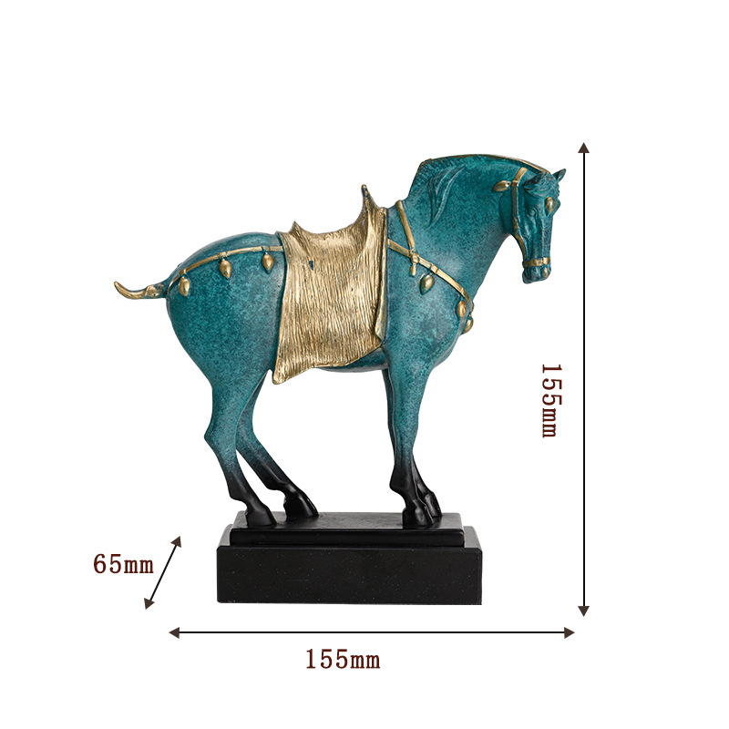 Pure Copper Horse Ornaments Tang Sancai Cast Copper Sculpture Handicrafts Office Hall Desktop Car Mounted Decorations