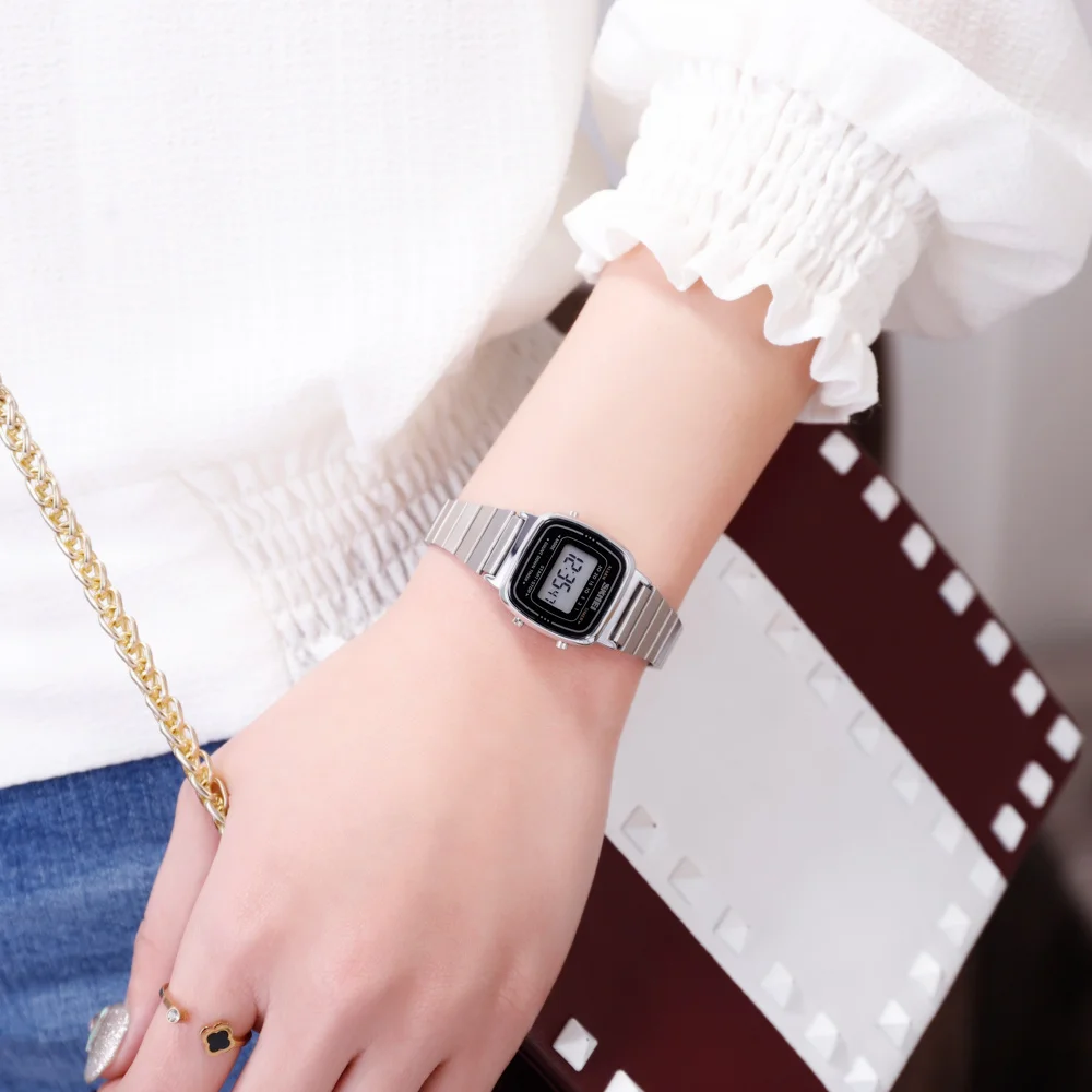 SKMEI 1901 Luxury Women Watches Small Dial Digital Chrono Calendar Watch Waterproof Ladies Wristwatch Clock Montre femme 1620