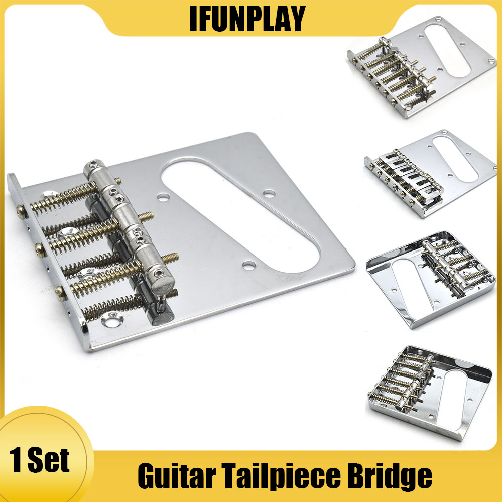 1Pcs Electric Guitar Tailpiece Bridge for TL Electric Guitar 3/6 Saddle Bridge Chrome Guitar Parts Accessories