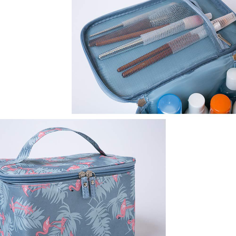 Makeup Bag Portable Cosmetics Makeup Brush Large Capacity Travel Flamingo Double Grey a04d3 5 48141