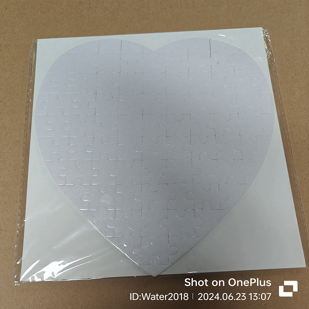 Sublimation Blank Heart Puzzles DIY Puzzle Paper Products Hearts love Shape Transfer Printing Child Toys Gifts 3 Colors