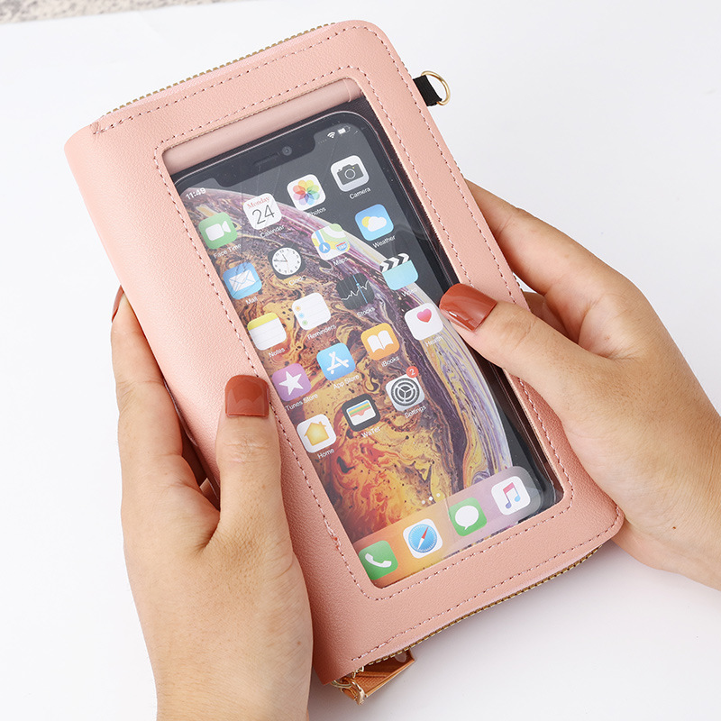 New Touch Screen Phone Women's Bag PU Leather Crossbody Shoulder Strap Purses Handbag for Women Long Wallet transversal feminina