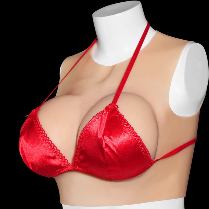 Erotic Lingerie Silicone Round Neck Fake Breasts Artificial Boobs Tits Bra Sex Toys for Women Men Lesbian Props Adult Supplies