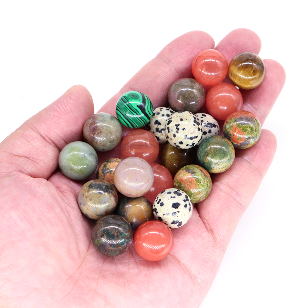 16mm Crystal Ball Healing Chakras Natural Gems Sphere Polished Stones Reiki Energy Quartz Round Bead Jewellery Making Supplies