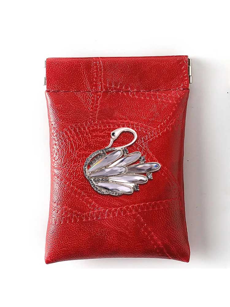 Durable PU Key Wallets - Multi-Functional Quality Gold Crystal Dangle Decor 371e1