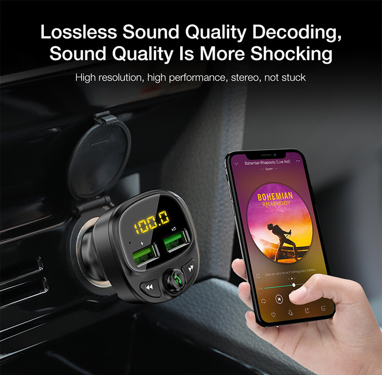 Car Charger FM Transmitter Bluetooth Audio Dual USB Car MP3 Player Autoradio Handsfree Charger Fast Charger Car Accessories f85d9