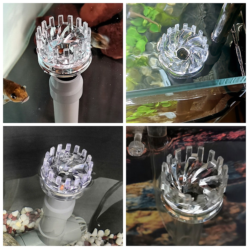 16/20mm Aquarium Skimmer Float Acrylic Lily Pipe Spin Surface Inflow Aquarium Water Plant Filter Cleaning Fish Tank Accessories