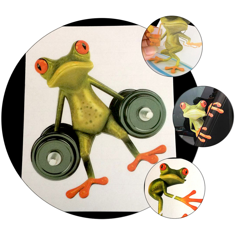 3D Frog Car Sticker Auto Decal Computer Stickers Laptop Self-adhesive Frogs Shape Skateboard Decor