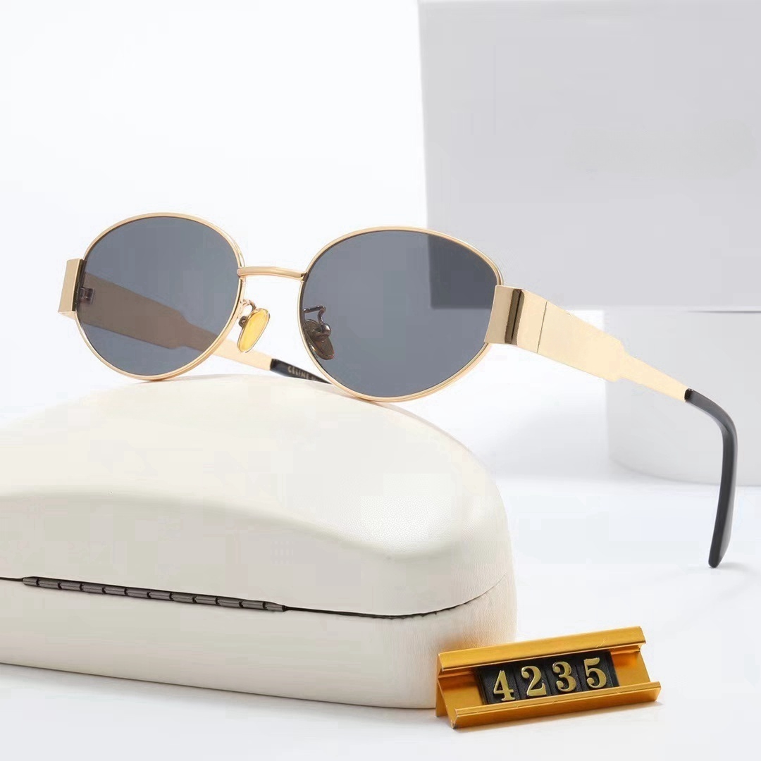Designer sunglasses for women designer glasses Triomphes ladies sunglasses Retro Oval Metal full Frame mirror men sunglasses UV400