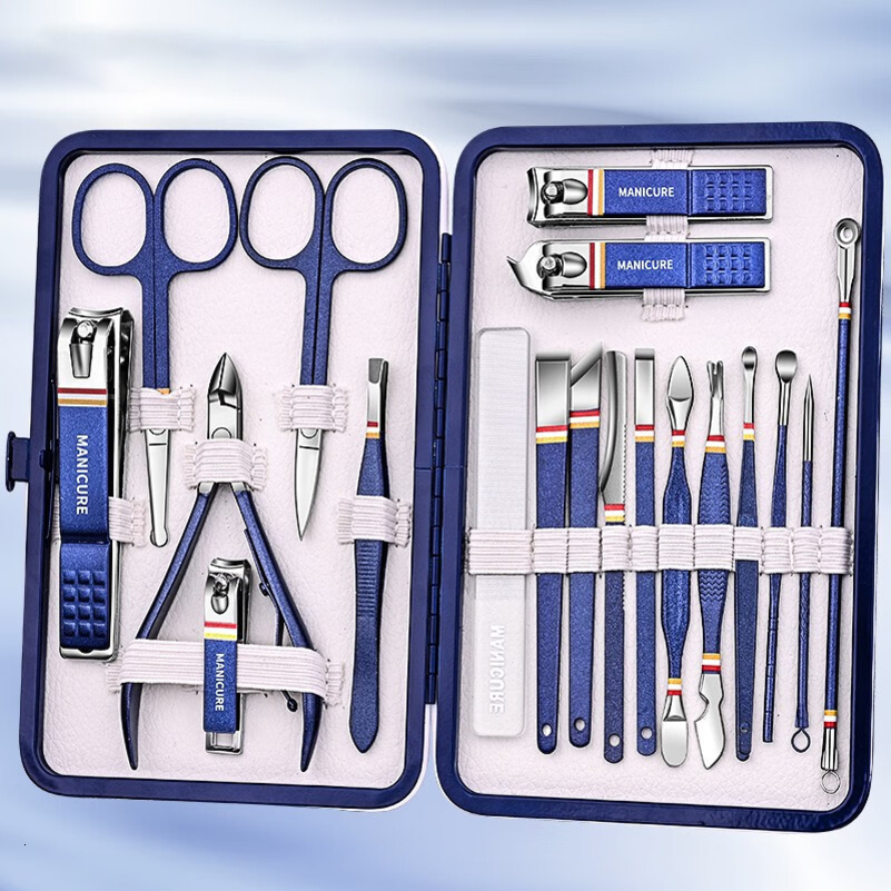 High-quality 9-19pcsset Nail Cutter Set Stainless Steel Nail Clippers Set Manicure Kits Scissors Makeup Beauty Tool i240621