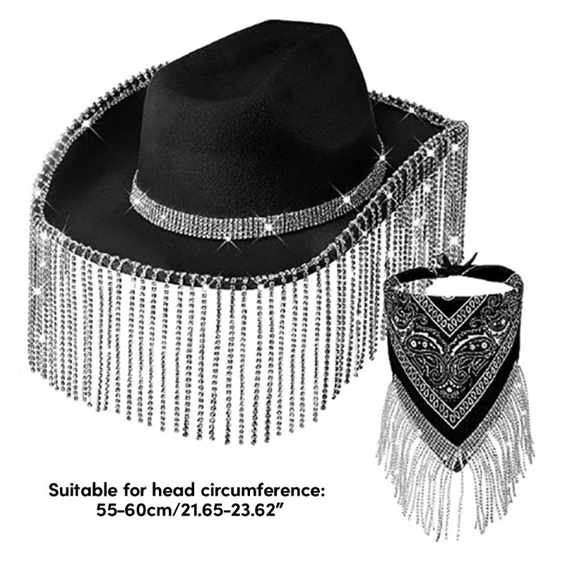 Cowgirl Fringed Bachelorette Bandana Bandana For Womens Party Bandana & Weatern Cowboy ddmysmile Hat Smile &