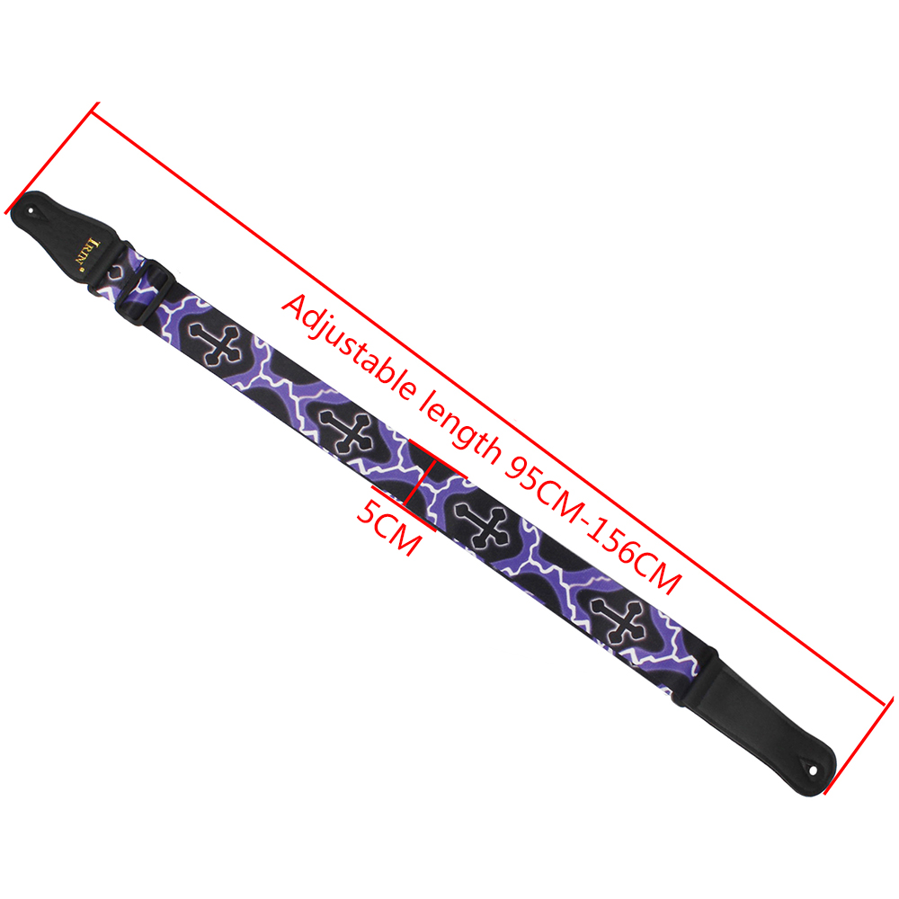 IRIN Adjustable Guitar Strap Shoulder Strap Lightning Pattern For Acoustic Electric Guitar Bass Guitar Strap Guitar Accessories