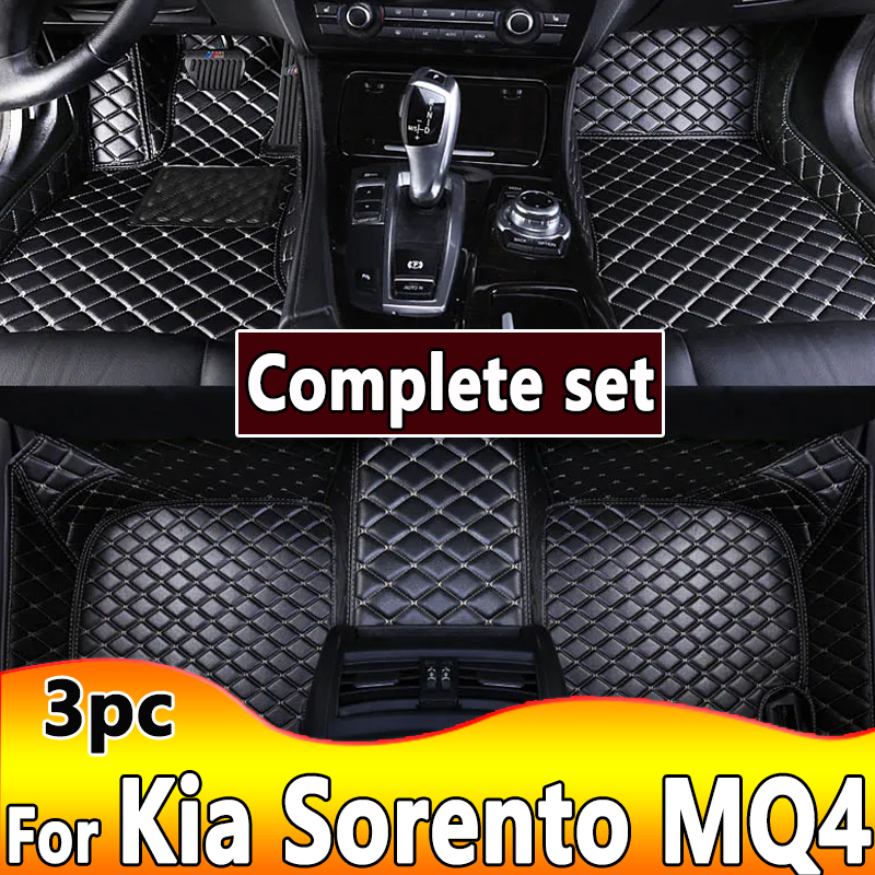 Carpet Mat For Kia Sorento MQ4 2021 2022 2023 Waterproof Leather Floor Mats Tapetes Para Automovil Car Accessories