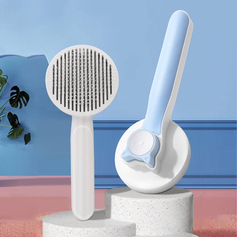 Self Cleaning Comb Fur Removal Clipper Tools Hair Grooming Brush For Dog Cats Pet Hair Remover Comb Massager Goods for Puppy Cat