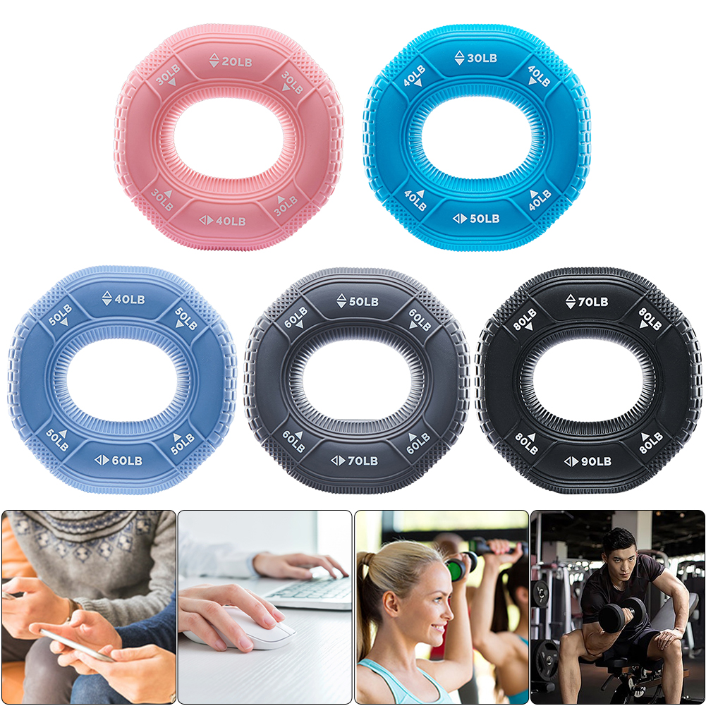 Silicone Rings Hand Grip Strengthener with 3 Different Levels of Resistance Finger Forearms Exercise Grip Trainer Grip Squeezer