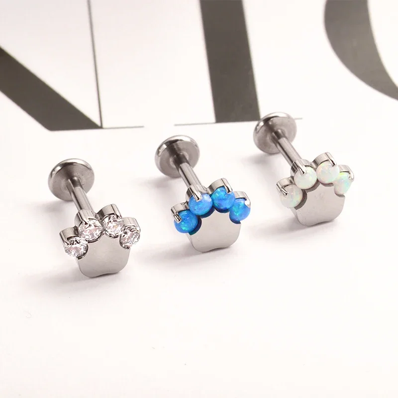 Ti-6AL4V-ELiastm F136 Titanium Tragus Piercing Earring Internally Thread Cartilage Piercing Helix Jewelry Conch Rook Lobe Stud