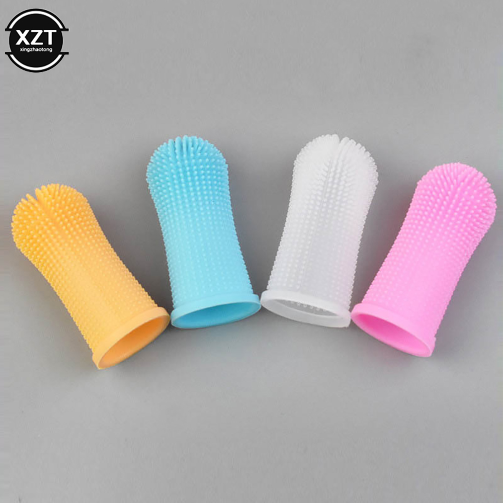 Pet Dog Finger Super Soft Toothbrush Teeth Cleaning Bad Breath Care Nontoxic Silicone Tooth Brush Tool Dog Cat Cleaning Supplies