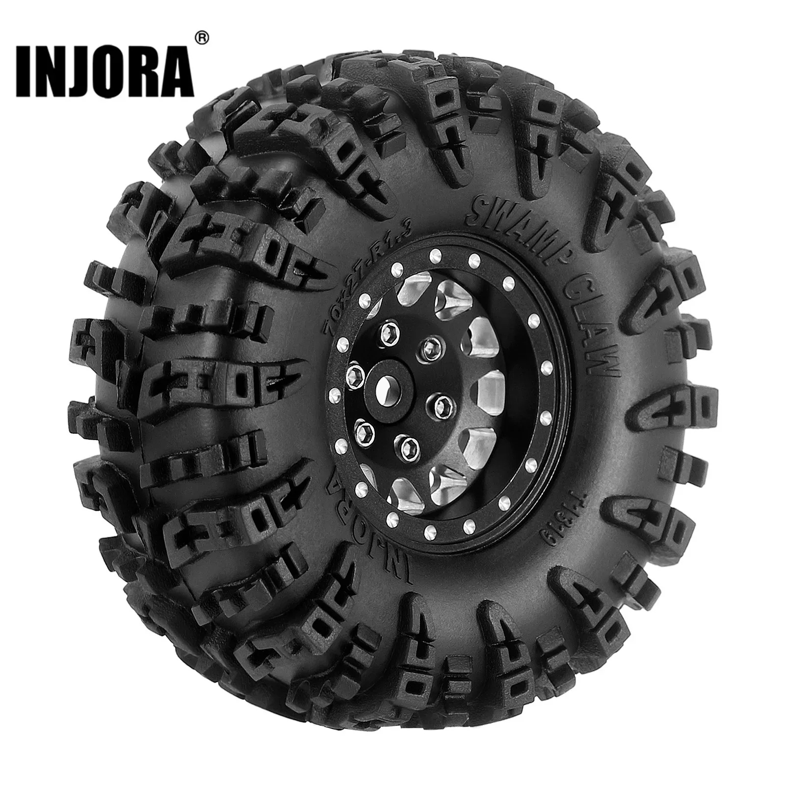 INJORA Swamp Claw 70*27mm S5 Mud Terrain 1.3 Wheel Tires Set for 1/18 1/24 RC Crawler Car