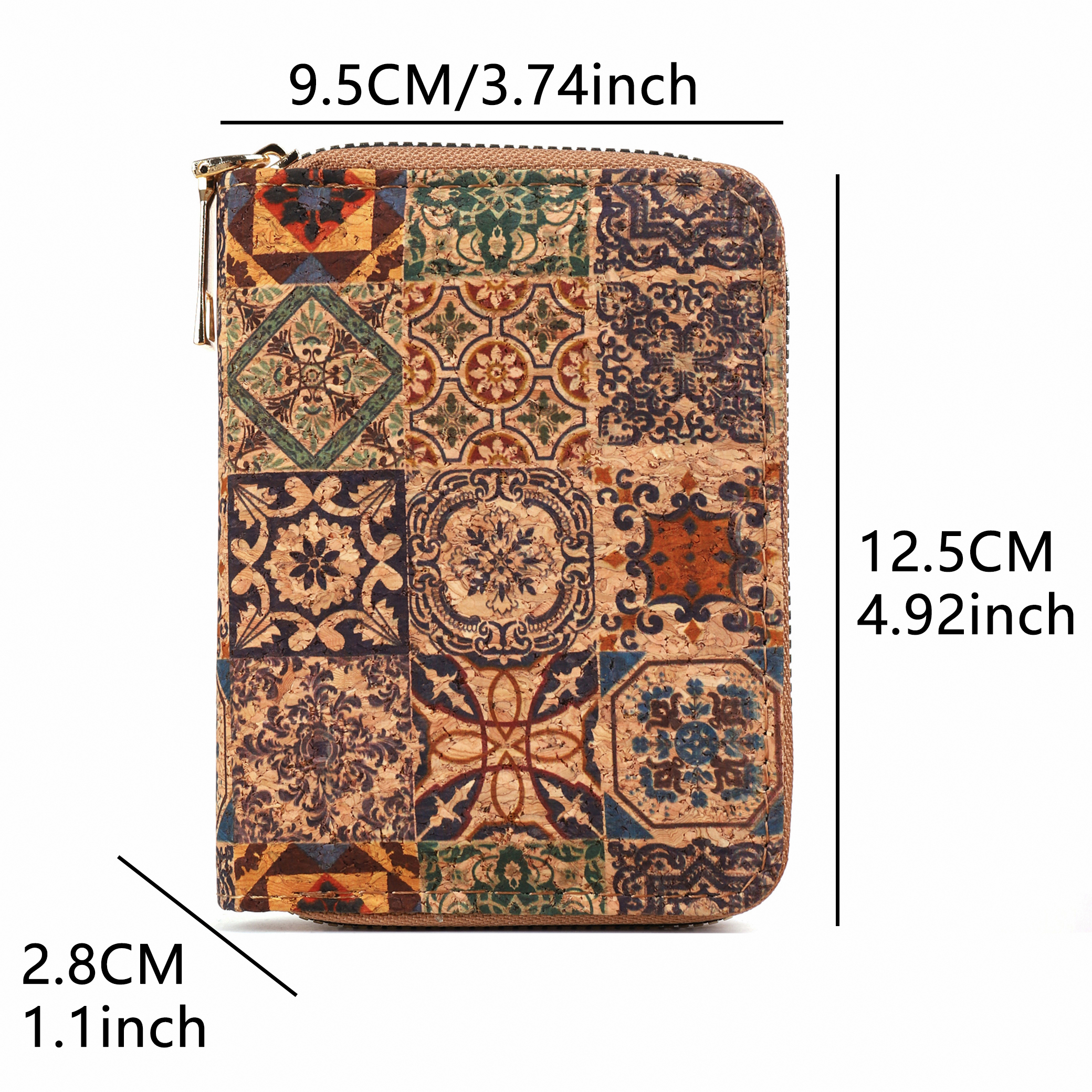 Cross border multifunctional Bohemian style short women's wallet, wood grain multi card slot wallet, large capacity portable car
