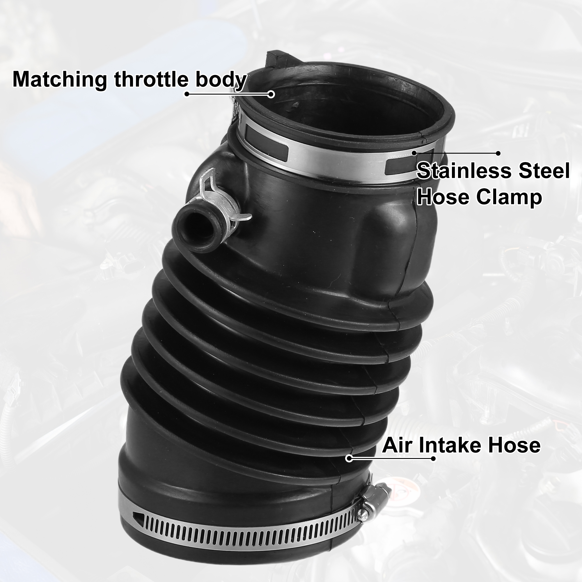 UXCELL Air Cleaner Intake Hose Tube with Clamps for Acura TL 2007-2008 Base/ Type-S 3.2L 3.5L 17228-RDA-A00