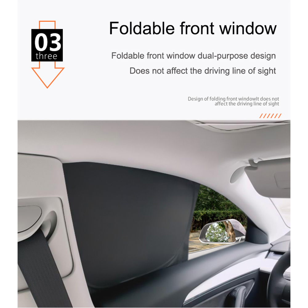 For Tesla Model 3/Y 2017-2023 Sun Shade Windshield Sunshade Cover Protector Front Side Window Privacy Blind Shading Anti-peeping