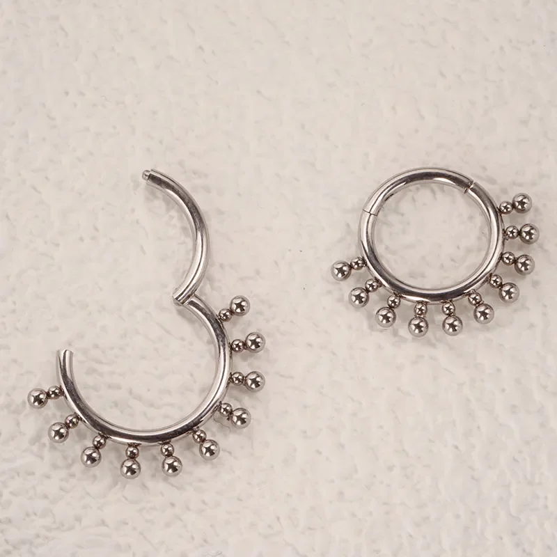 ASTM F136 Titanium Antiallergic Septum Piercing Nose Ring Tragus Cartilage Earring Lip Stud Clicker Hoop Body Jewelry 16G