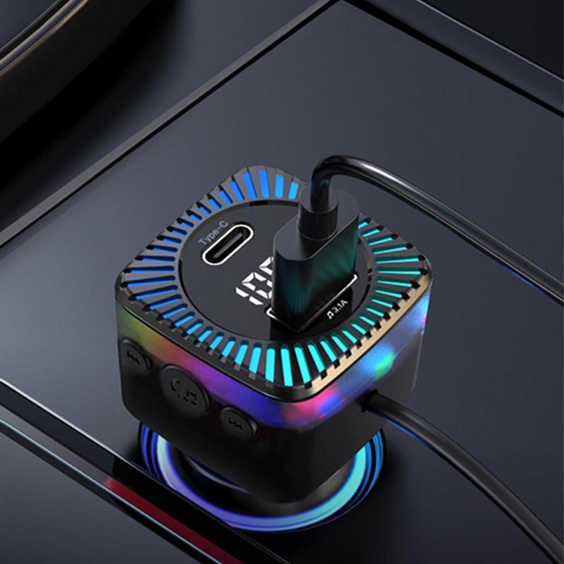 Rear Seat Charger 15W Universal Fast Charging Car Charger Multifunctional Car MP3 Player FM Transmitter Convenient 12b5f