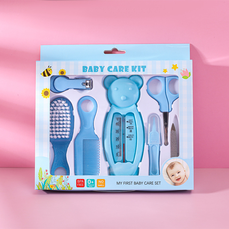 Newborn Baby Nail Hair Daily Care Kit Kids Thermometer Grooming Care Nail Hair Care Set High Quality Nail Clipper Hair Comb