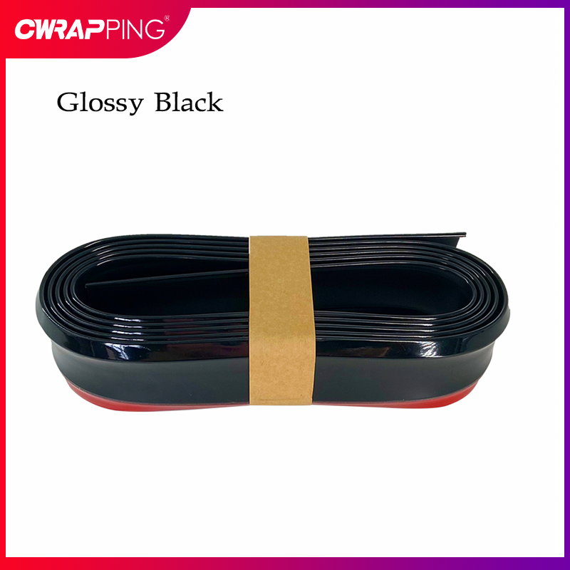 2.5m Car Front Bumper Lip Protector Black Anti Scratch Protector Rubber Splitter Chin Spoiler Side Skirt Rubber Body Kit Trim 908eb