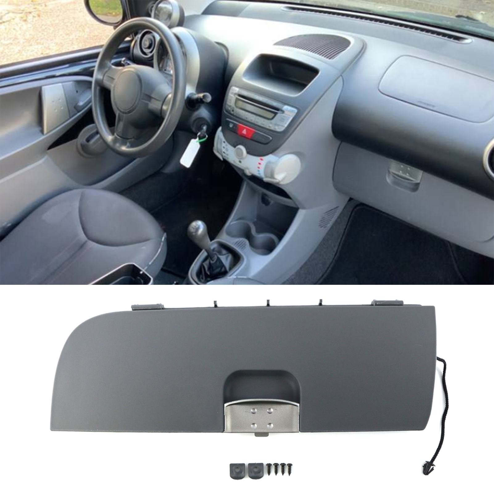 Car Compartment Cover Glove Box Lid Replacement for Peugeot 107 Toyota AYGO Citroen C1 2005-2015 Right/Left Hand Drive Vehicles