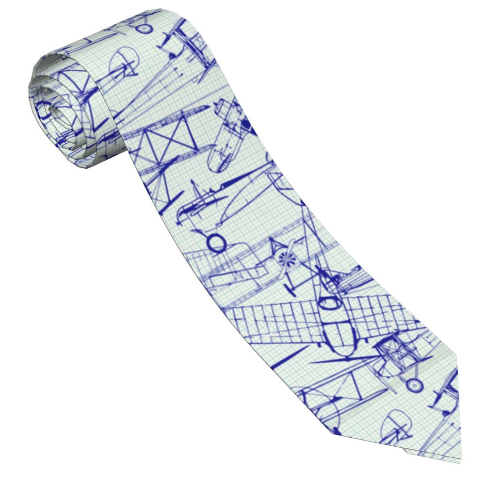 Retro Old Airplanes Neckties Men Women Polyester 8 cm Neck Tie for Men Casual Wide Accessories Wedding Gift cd5f1