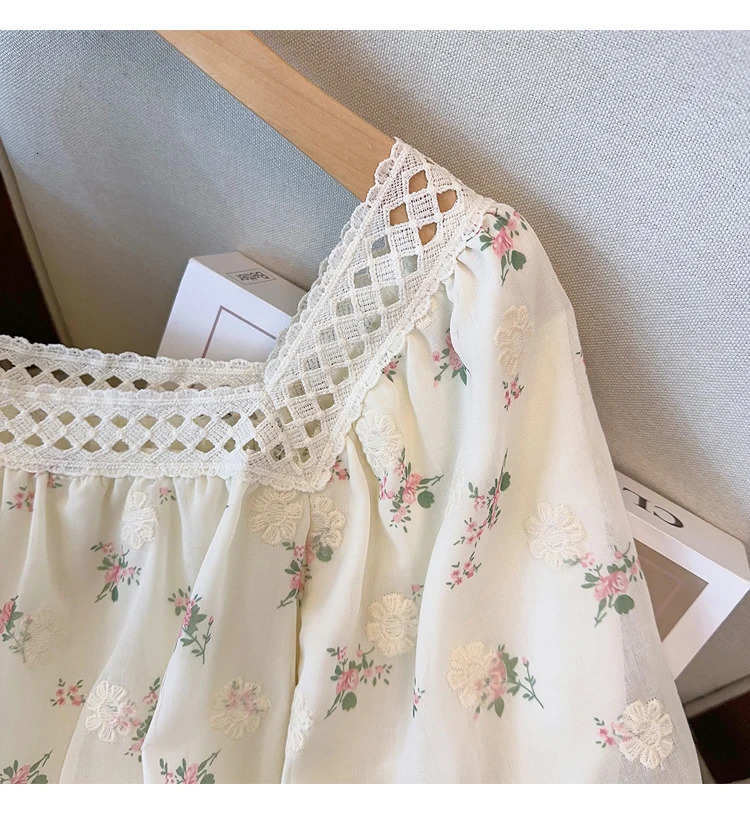 Plus Size L4XL Sweet Beautiful Shirts And Blouse Women Summer Short Sleeve Floral Print Tops Female Free Shippin Clothing 240617