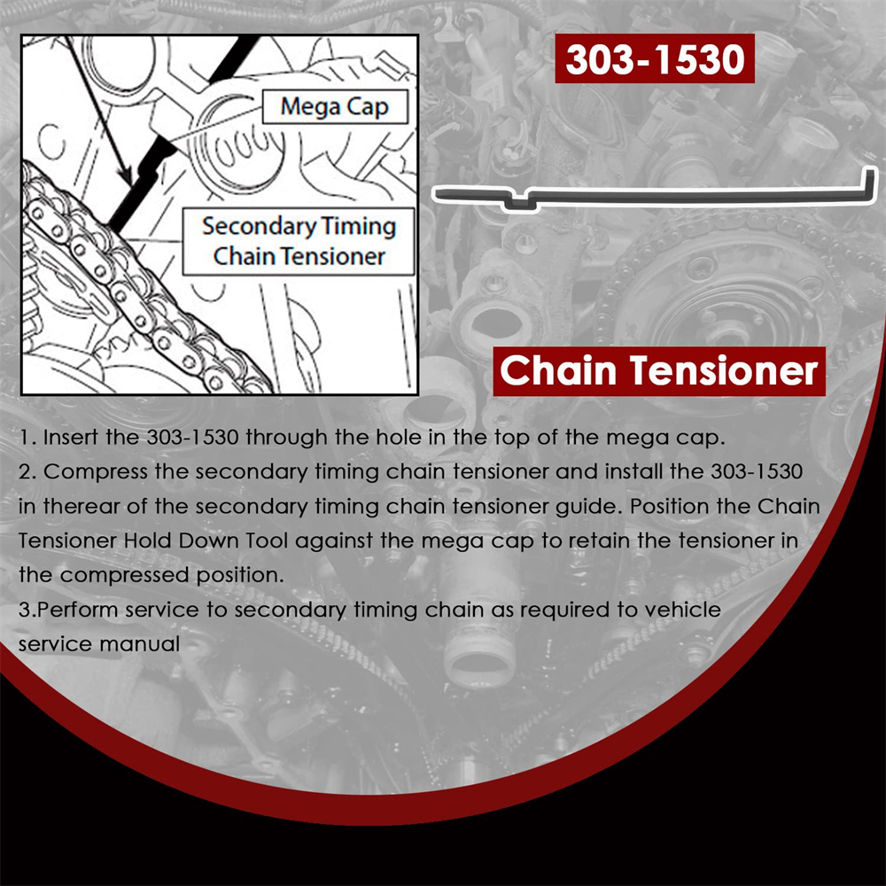 303-1655 Camshaft Holding Alignment Timing Tool and 303-1530 Chain Tensioner Set Fit for Ford 3.5L Upgraded EcoBoost Engine GT