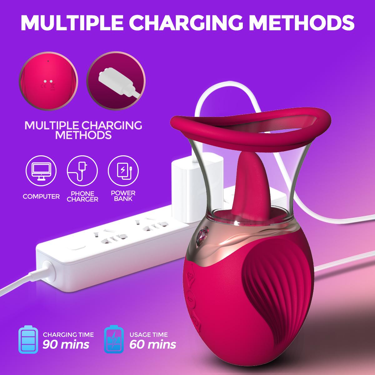Realistic Tongue Licking Adult Sucking Vibrator Sex Toy 3 in 1 Nipple Clitoral G Spot Stimulator For Women Couples
